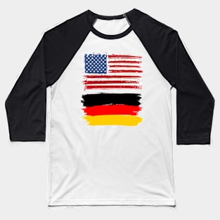 America and Germany Flag Baseball T-Shirt